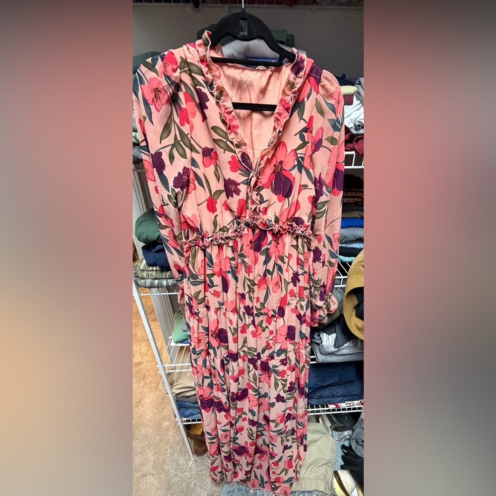 Floral Pink and Purple Dress